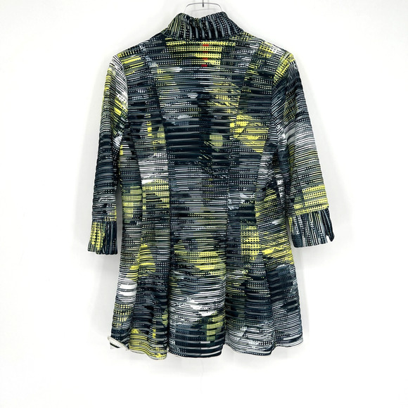 IC Connie K Jacket Womens S Colorful Striped Mesh Lightweight Edgy Ribbed - Picture 2 of 8